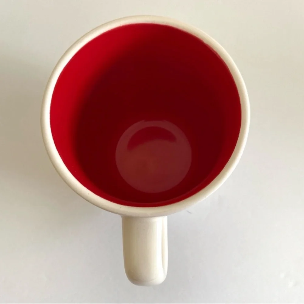Rae Dunn MRS CLAUS Christmas Red Interior Magenta Mug Cup Novelty